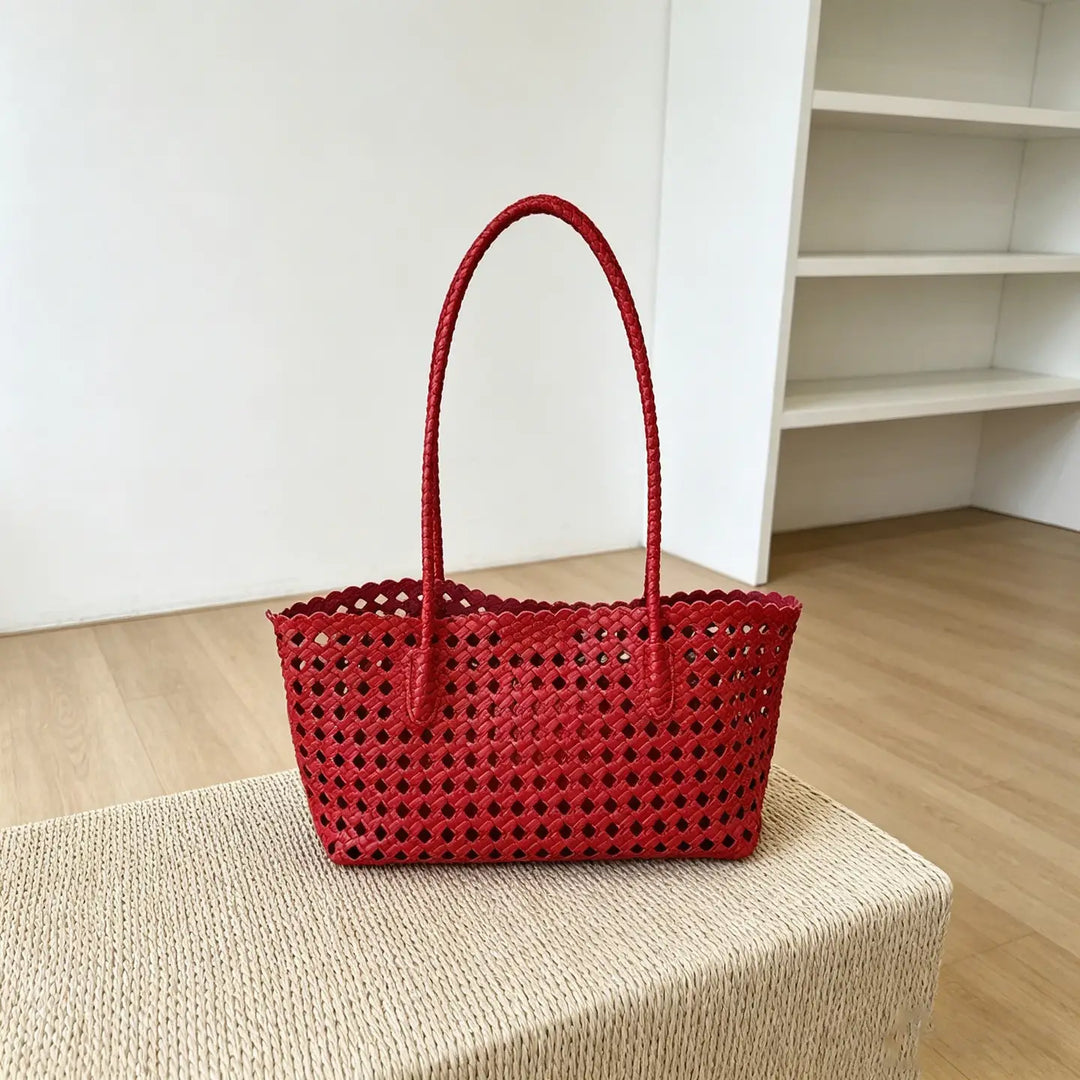 WOVEN BAGUETTE SHOULDER BAG
