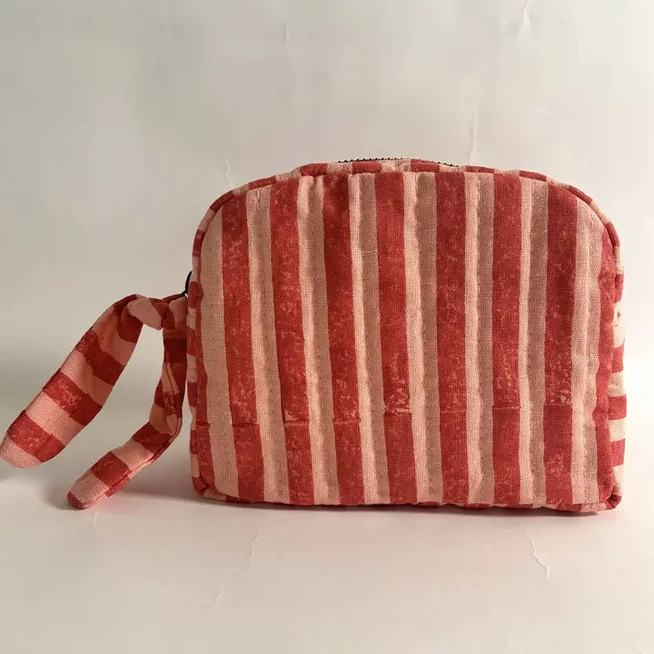 HANDMADE QUILTED POUCH - STRIPED