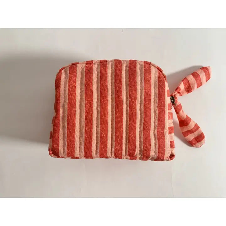 HANDMADE QUILTED POUCH - STRIPED