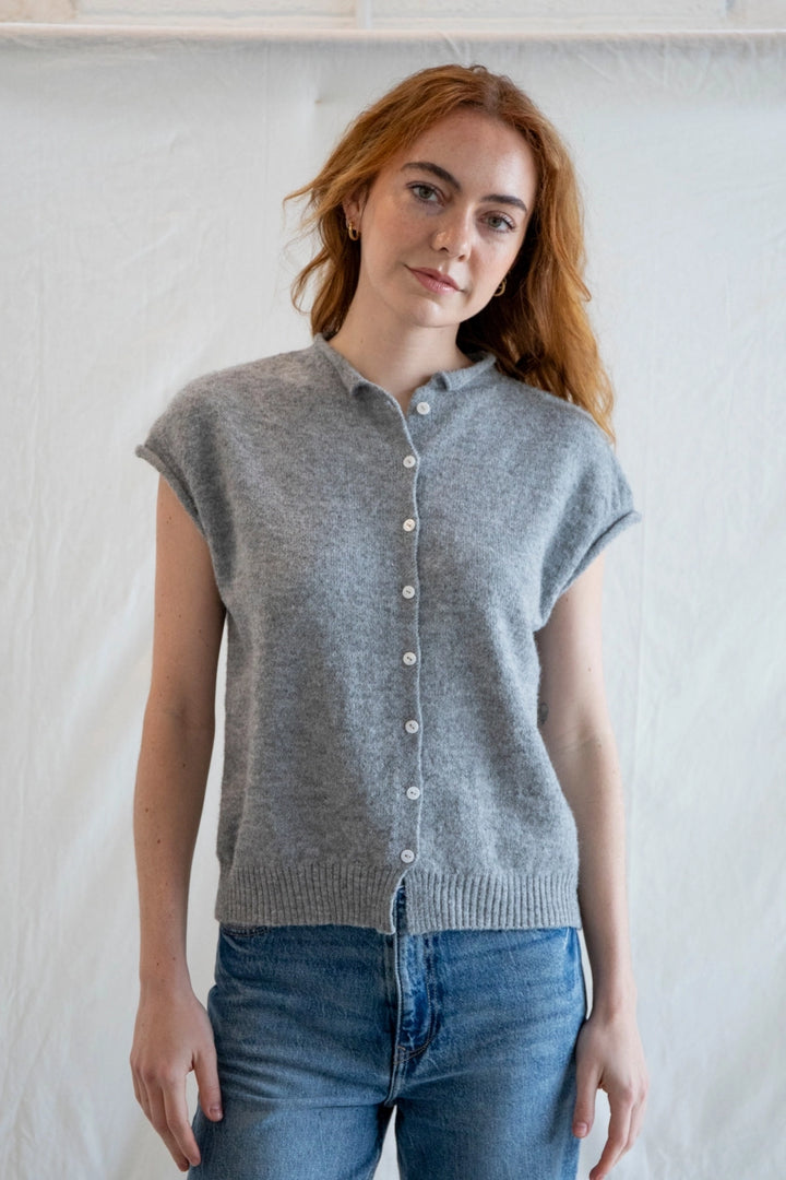 PIPER VEST CARDIGAN - GREY