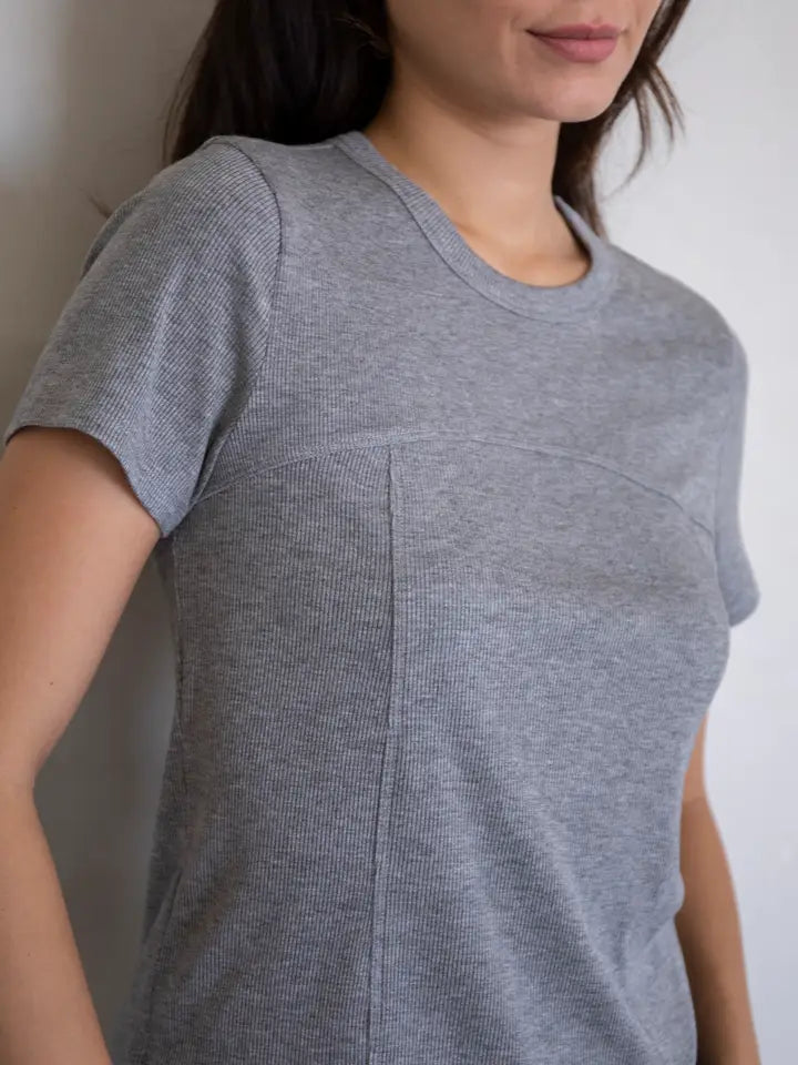 RIB CROPPED TEE
