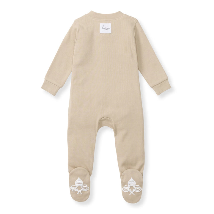 RIBBED COTTON SLEEPER - OAT