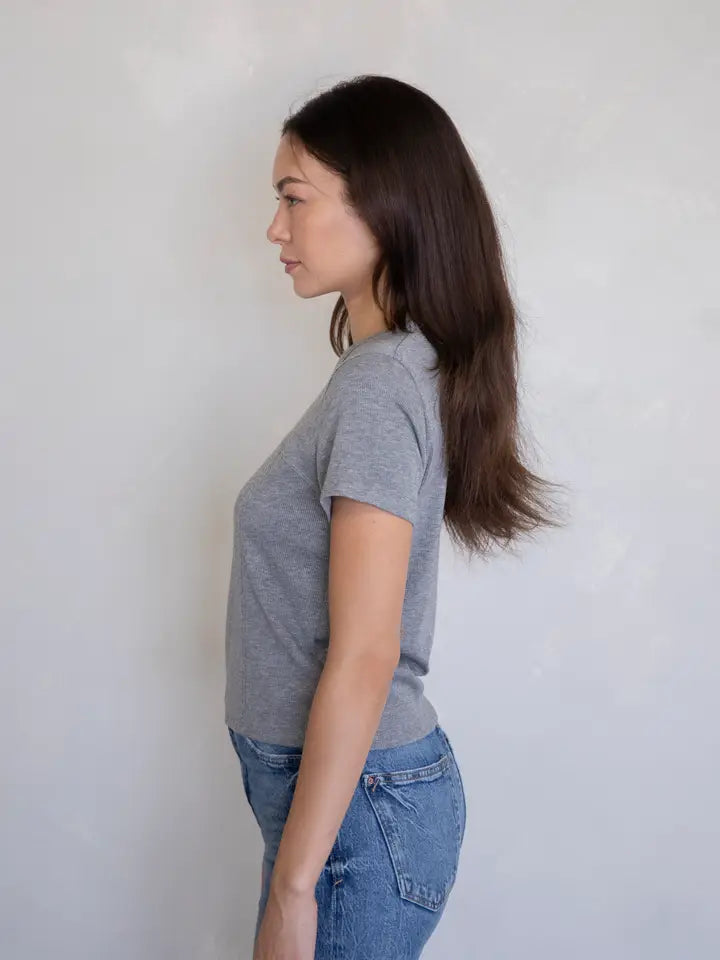 RIB CROPPED TEE