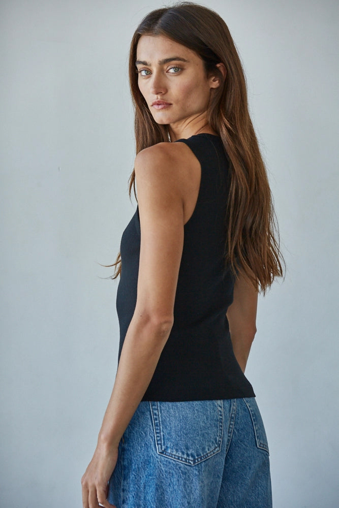 EVERYDAY RIBBED TANK - BLACK