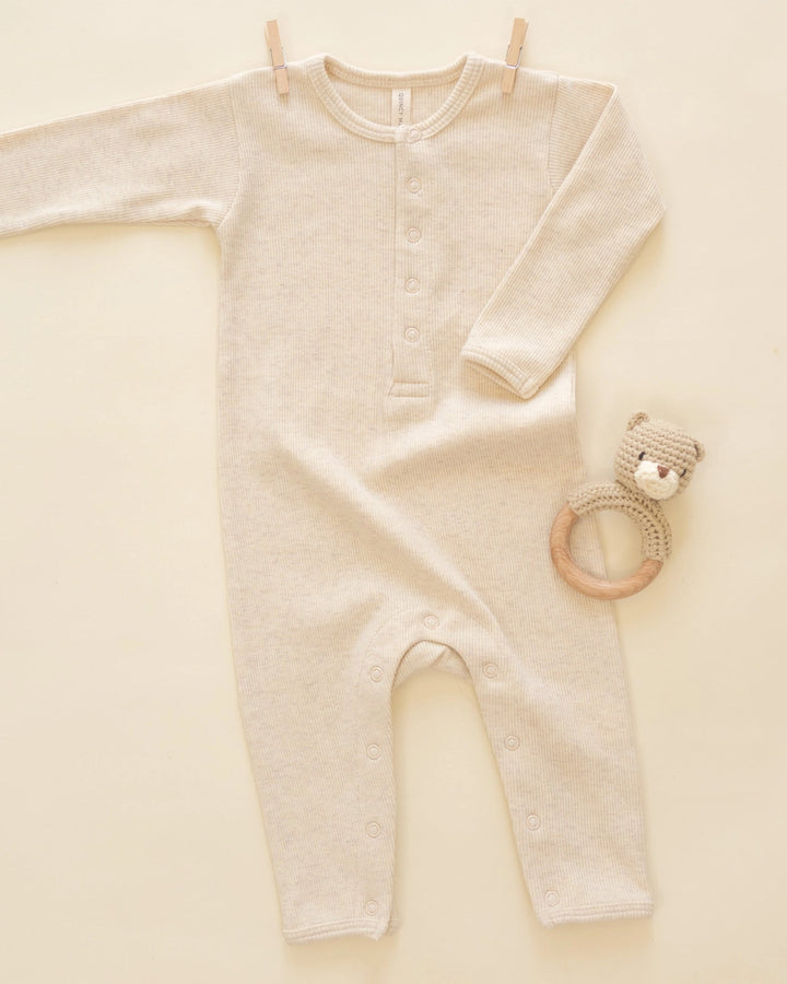 RIBBED JUMPSUIT - OAT
