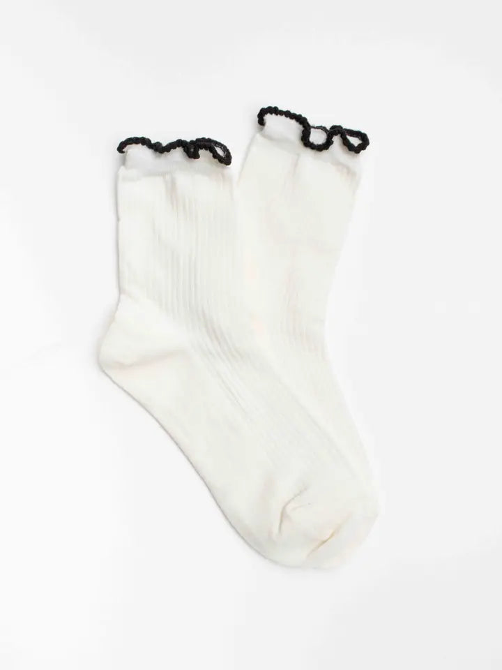 COTTON BLEND RUFFLE SOCK