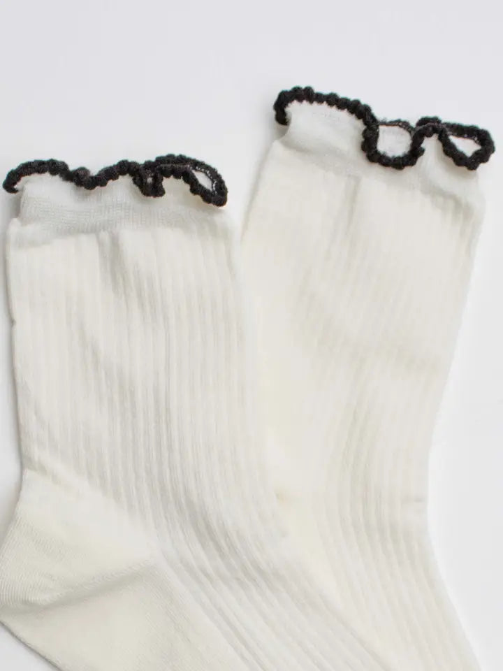 COTTON BLEND RUFFLE SOCK