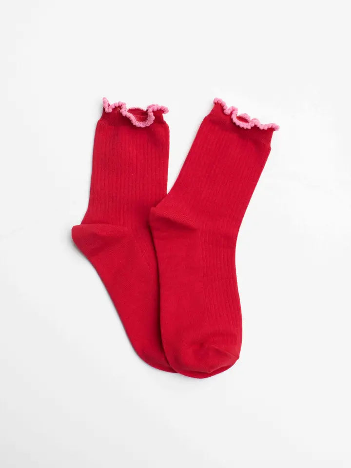 COTTON BLEND RUFFLE SOCK