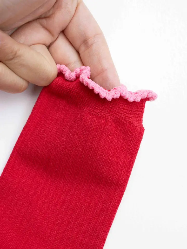 COTTON BLEND RUFFLE SOCK