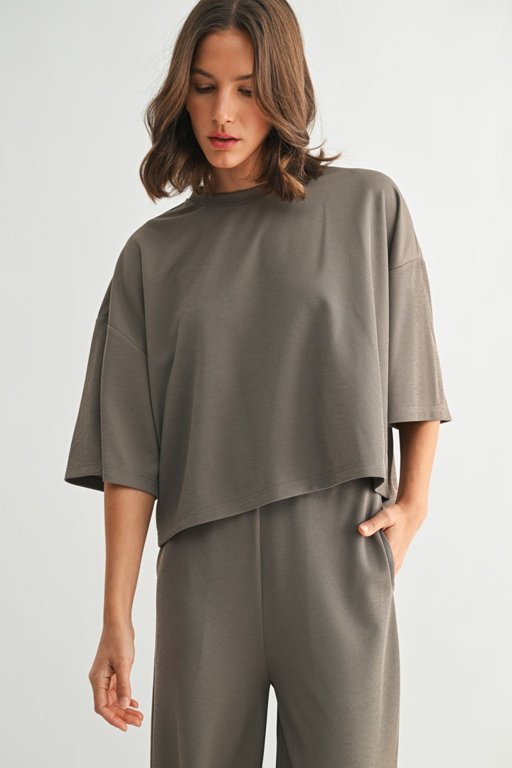 SABLE CROPPED BOXY TOP