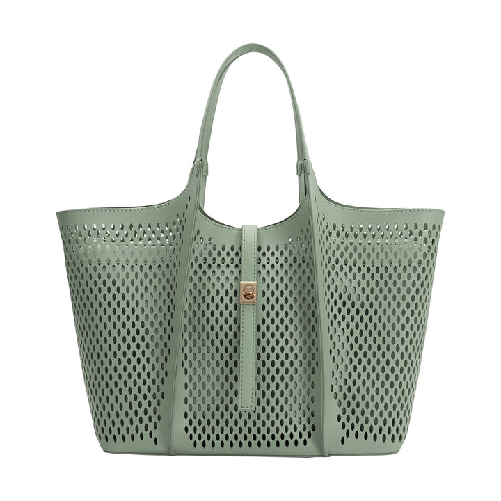 MALIA LASER CUT TOTE - SAGE