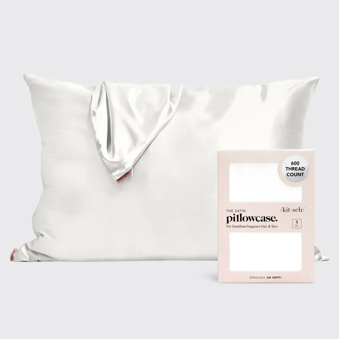 KITSCH SATIN PILLOWCASE - IVORY