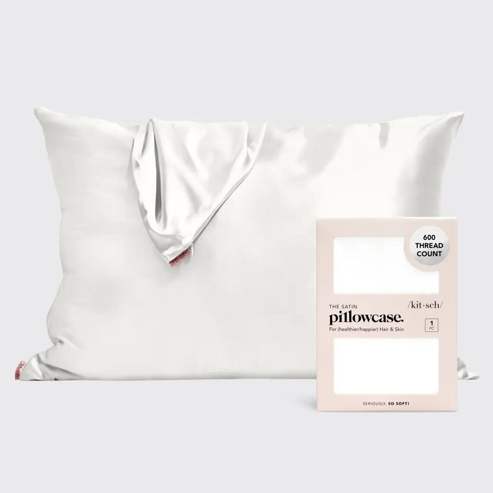 KITSCH SATIN PILLOWCASE - IVORY