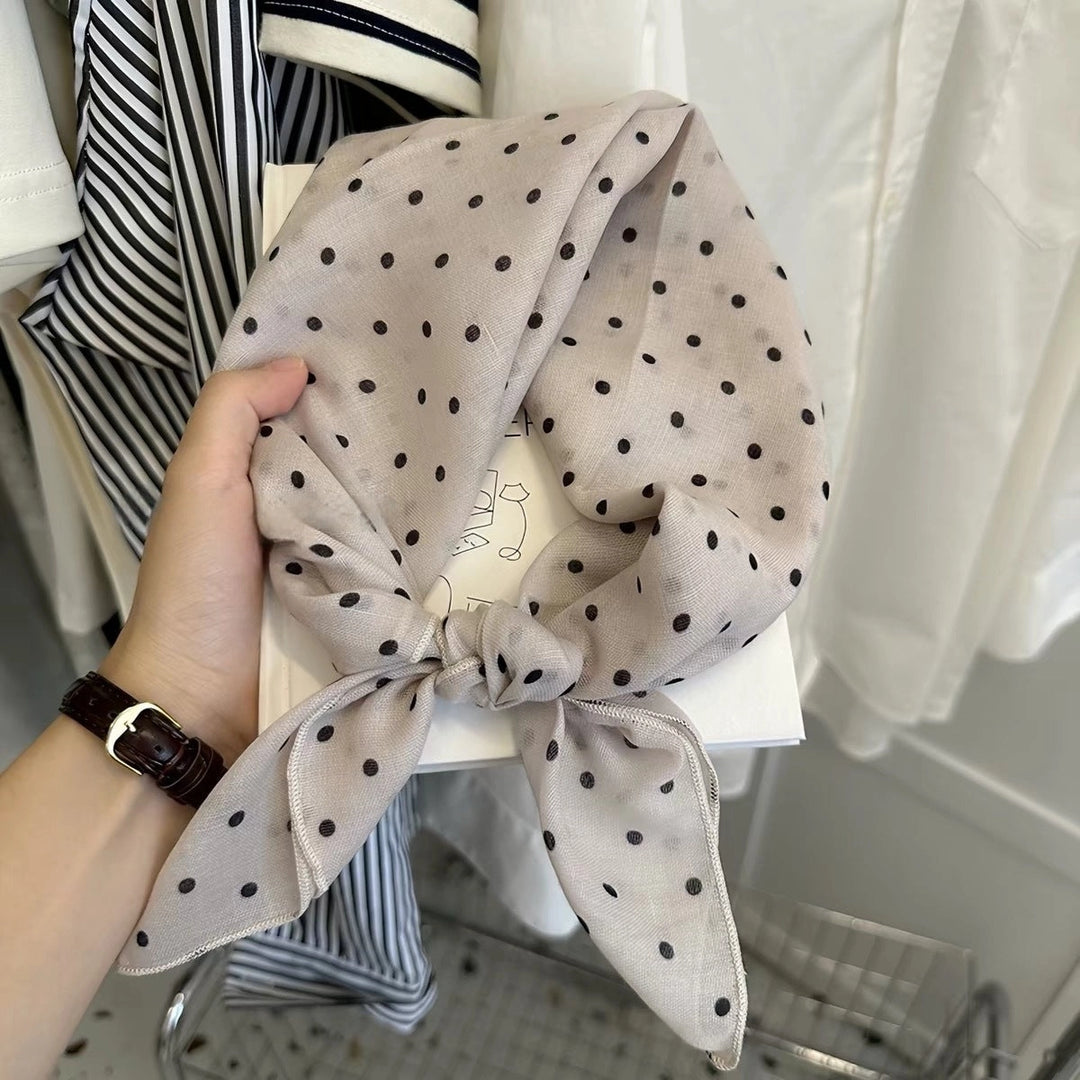 POLKA DOT NECK SCARF - BEIGE