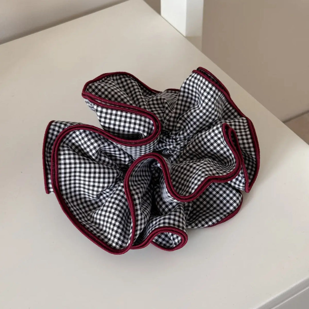 RUFFLE GINGHAM SCRUNCHIE