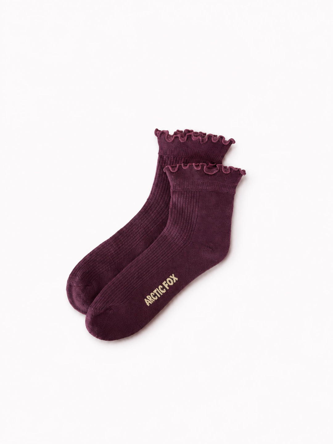 BAMBOO RUFFLED SOCK - CHERRY