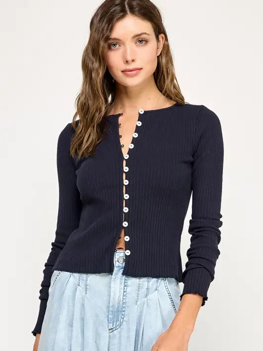JUNIE RIBBED LONG SLEEVE