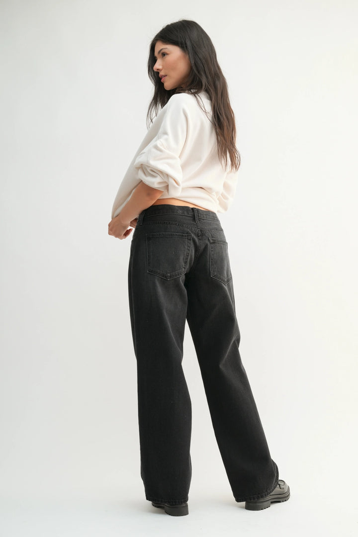 CLASSIC LOW RISE BAGGY JEAN - WASHED BLACK
