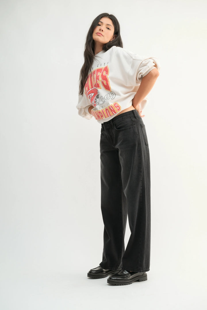 CLASSIC LOW RISE BAGGY JEAN - WASHED BLACK