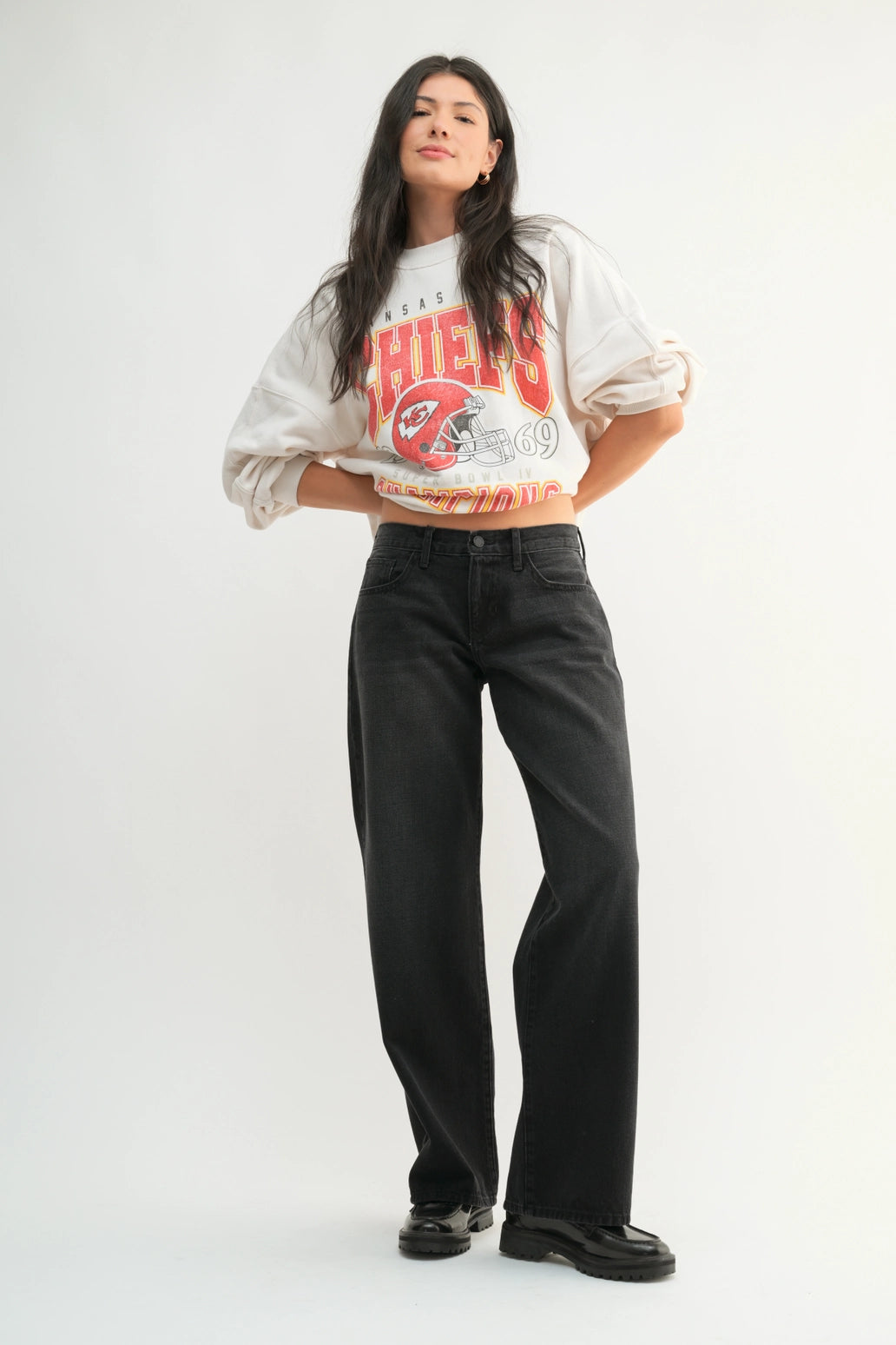 CLASSIC LOW RISE BAGGY JEAN - WASHED BLACK