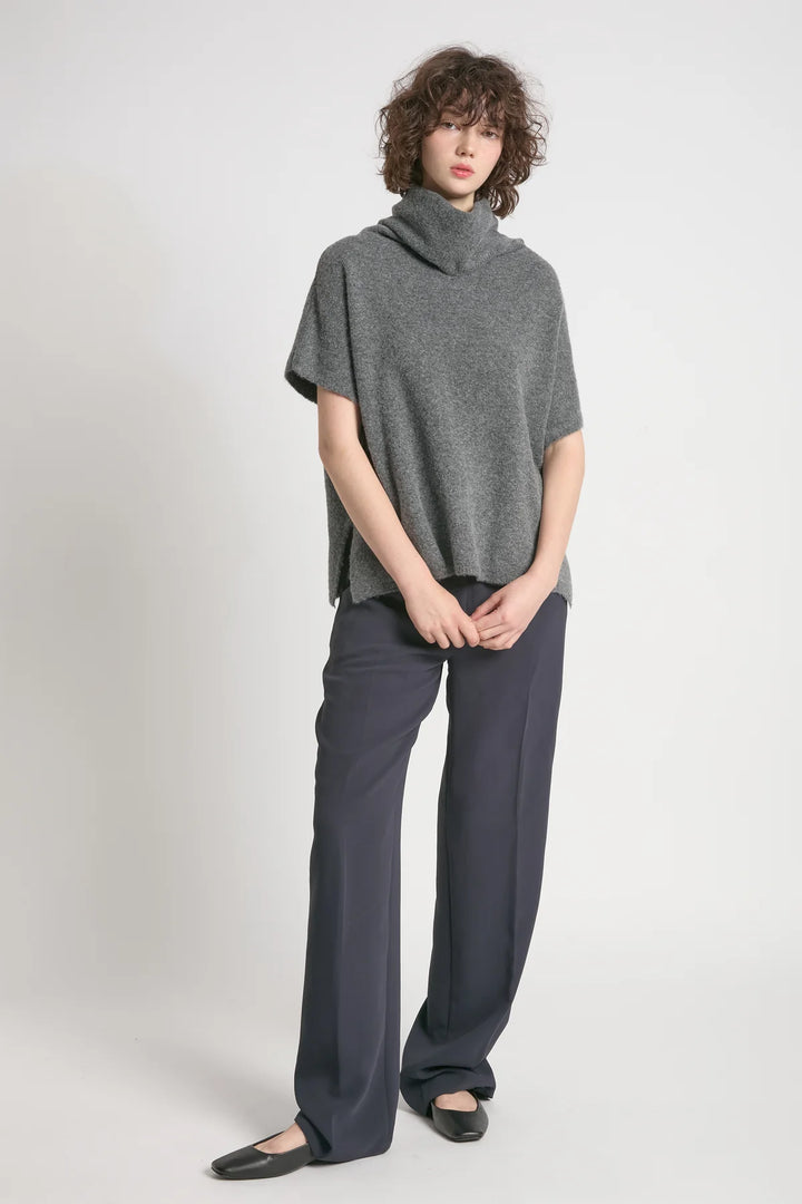 PONCHO VEST-CHARCOAL