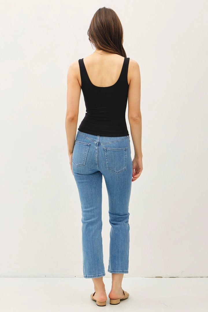 SOFTY SCOOP NECK TANK - BLACK