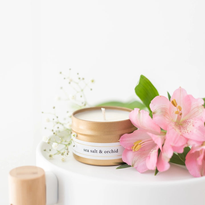 SEA SALT + ORCHID TRAVEL CANDLE