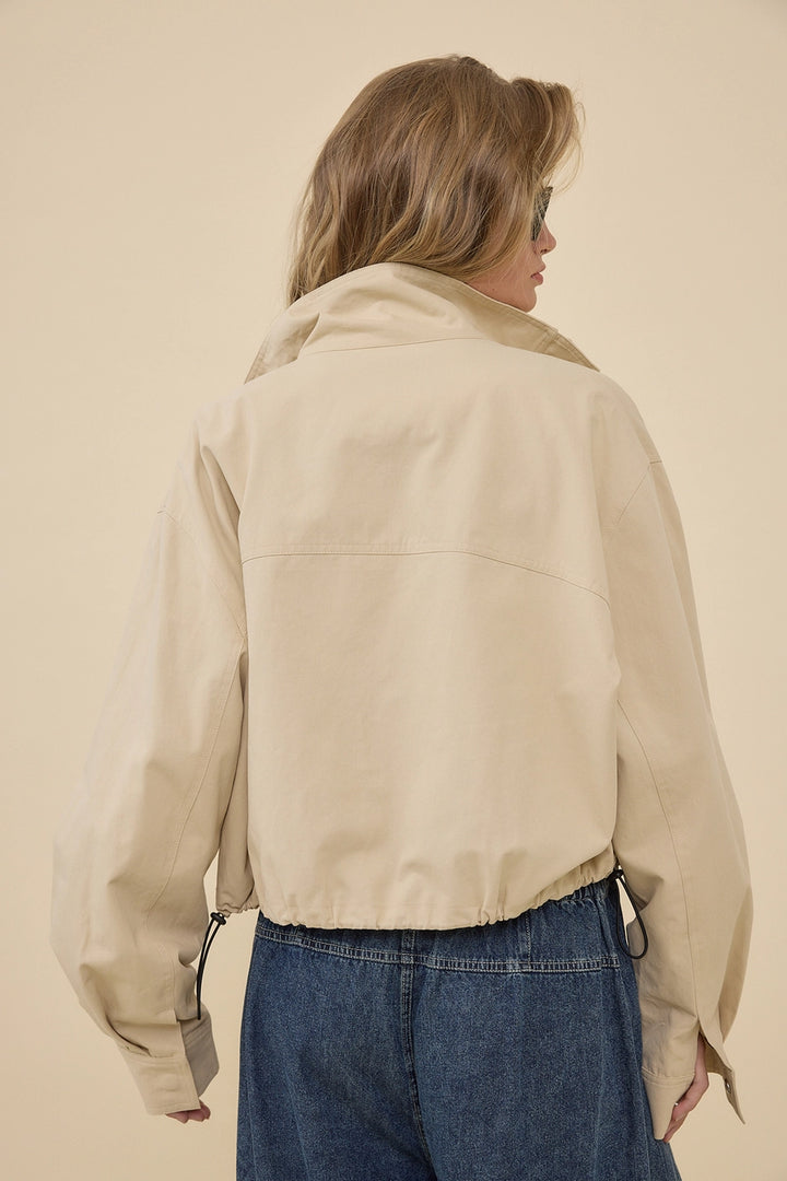 STAND COLLAR CROPPED JACKET