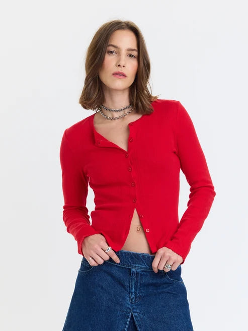 STARGAZER CARDIGAN - CHERRY