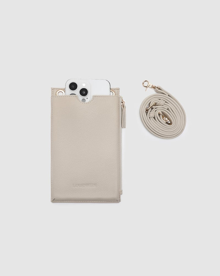 SUKI RFID PHONE POUCH - ALMOND
