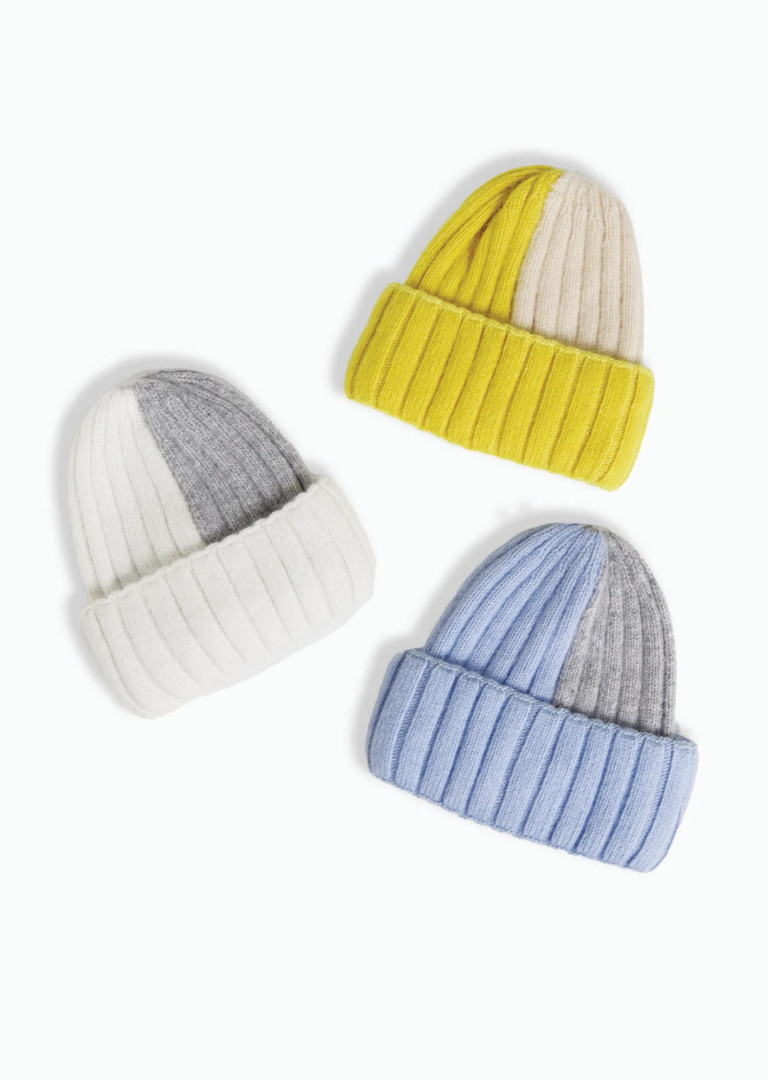 COLOR BLOCK RIBBED BEANIE