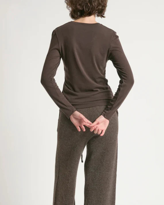 Ultra Stretch Tencel Front Seam Top - Mocha