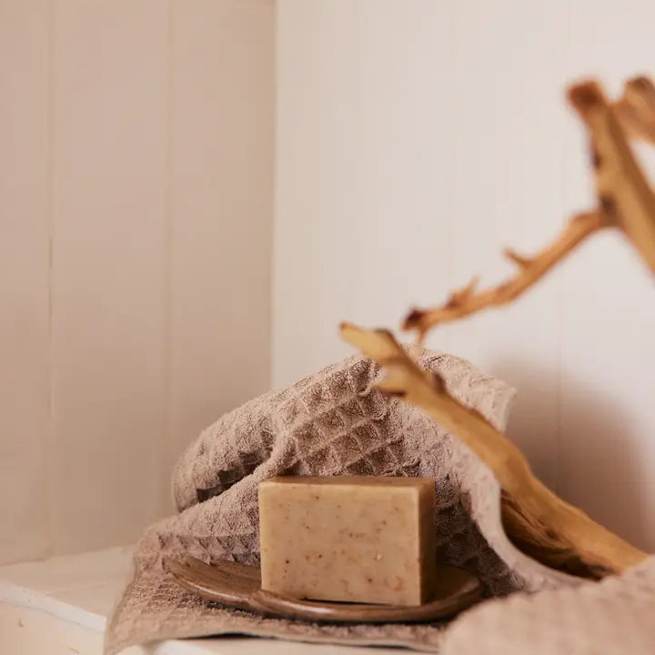 WAFFLE WASH CLOTH - TAUPE