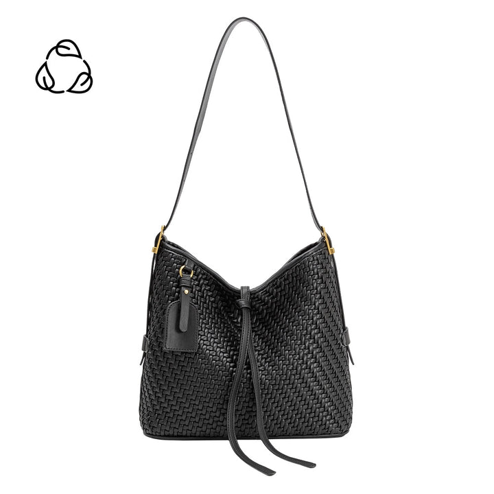 THALIA WOVEN TOTE - BLACK