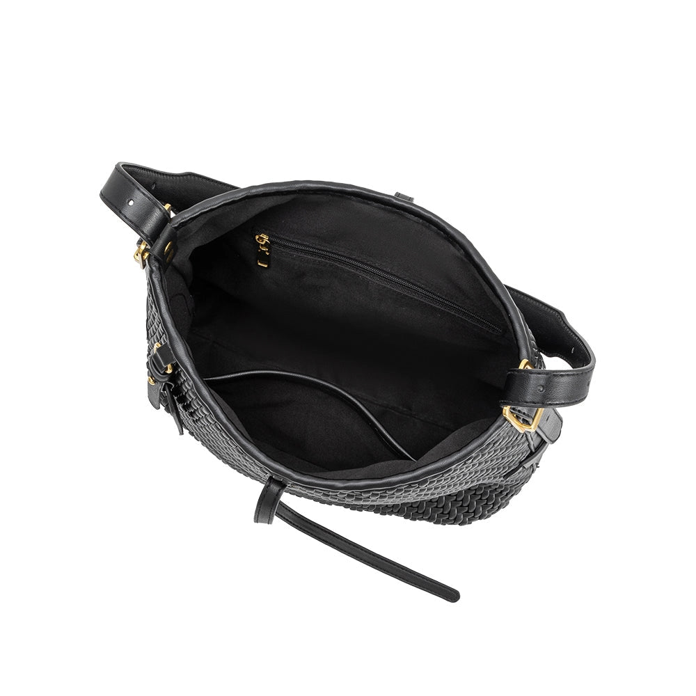 THALIA WOVEN TOTE - BLACK