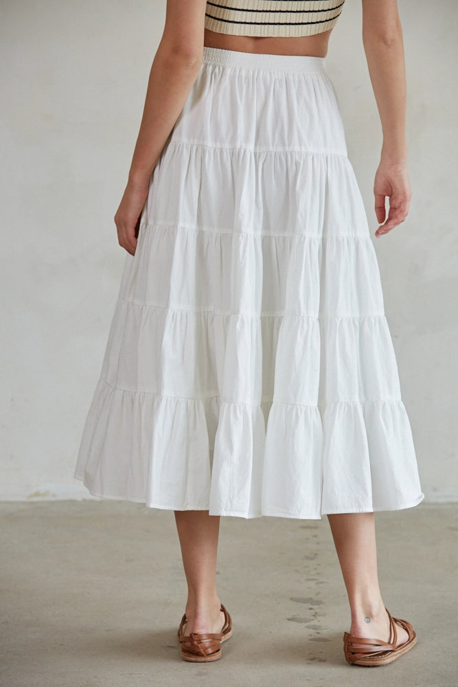 TIERED MIDI SKIRT