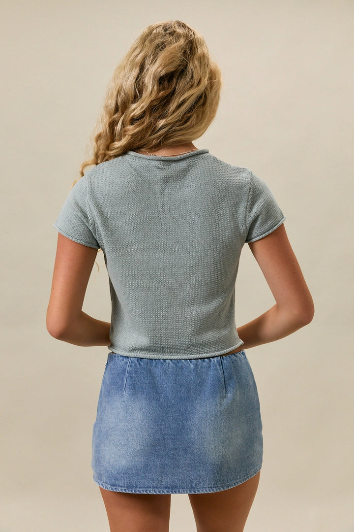 TISH KNIT TOP - MINT