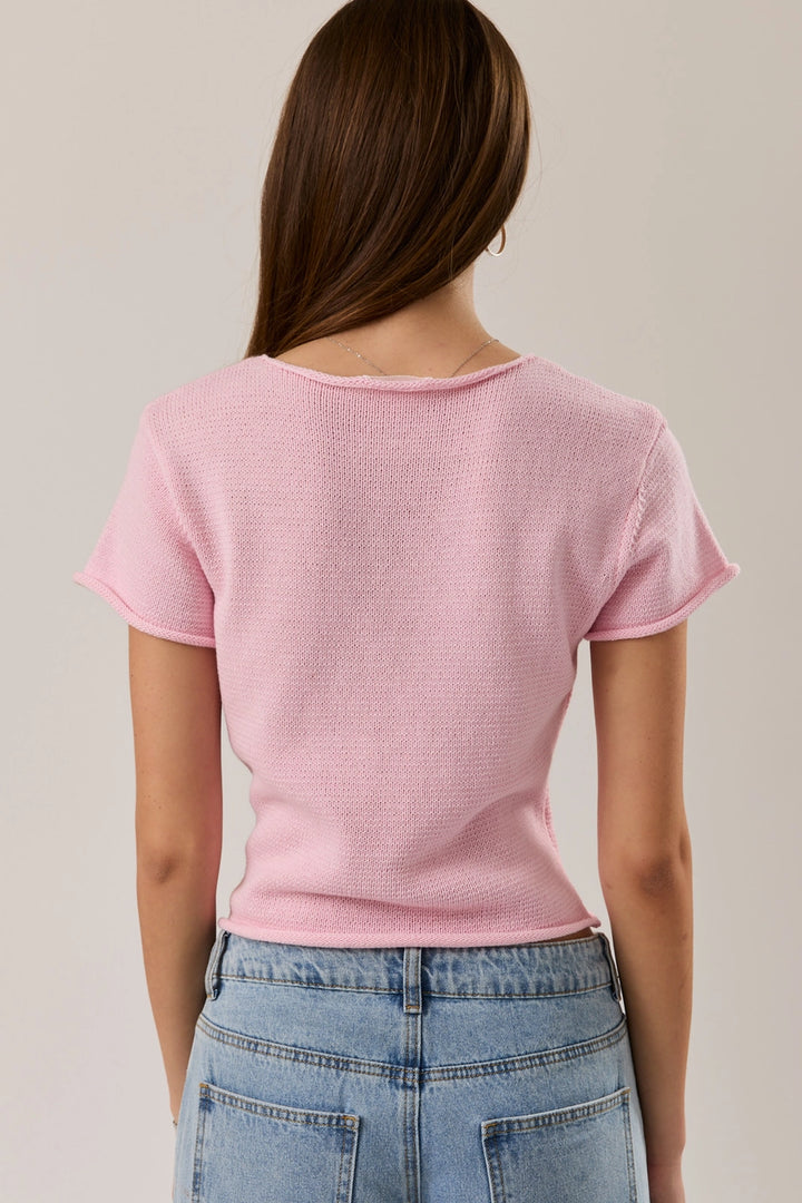 TISH KNIT TOP - PINK