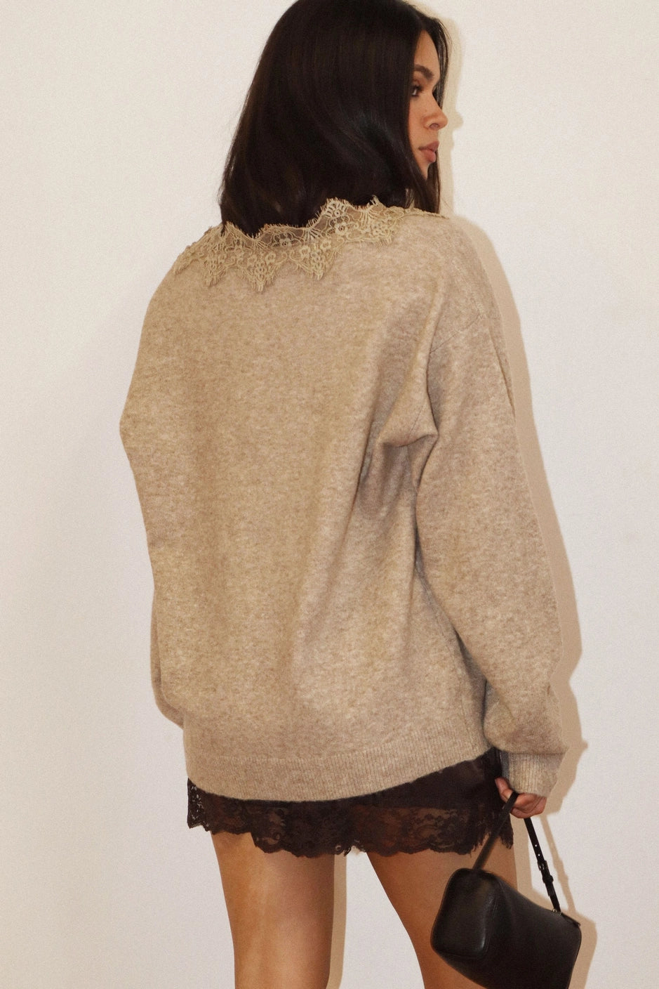 EMMA LACE TRIM SWEATER