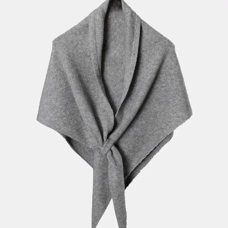 WOOL BLEND TRIANGLE SHAWL - GREY