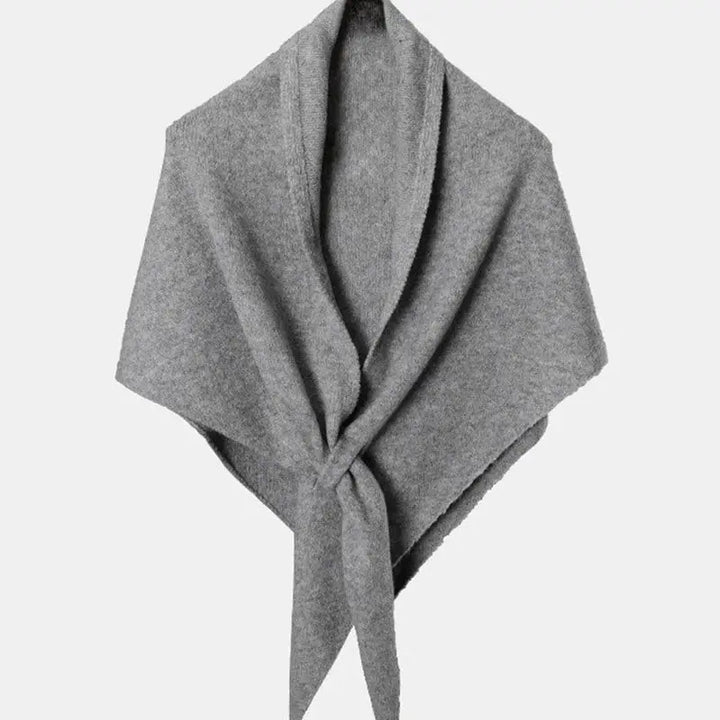 WOOL BLEND TRIANGLE SHAWL - GREY