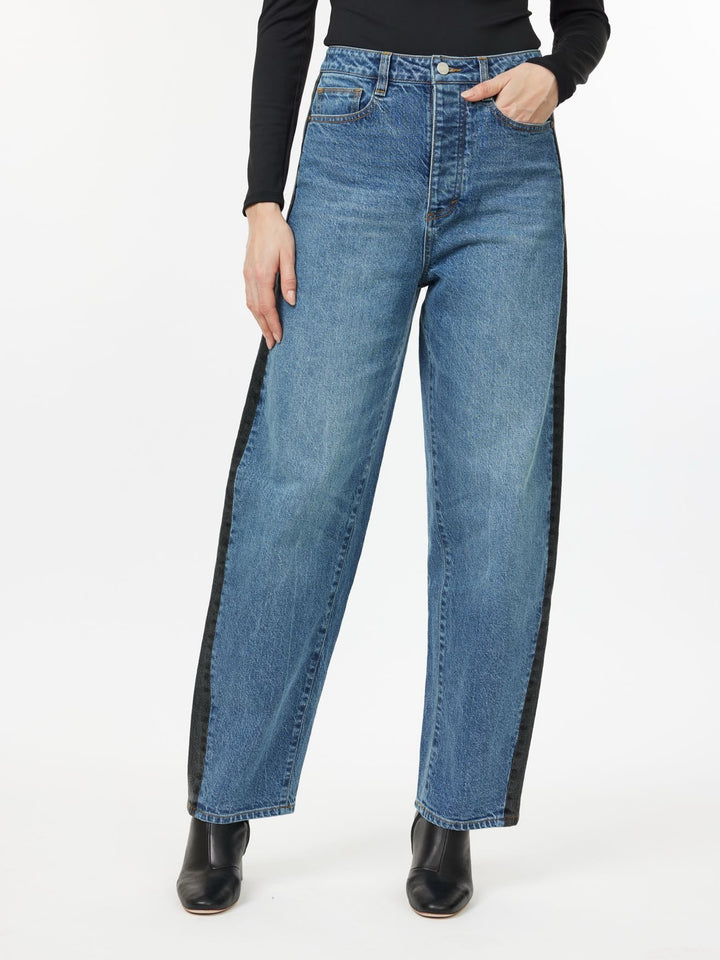 TWO TONE BARREL JEAN