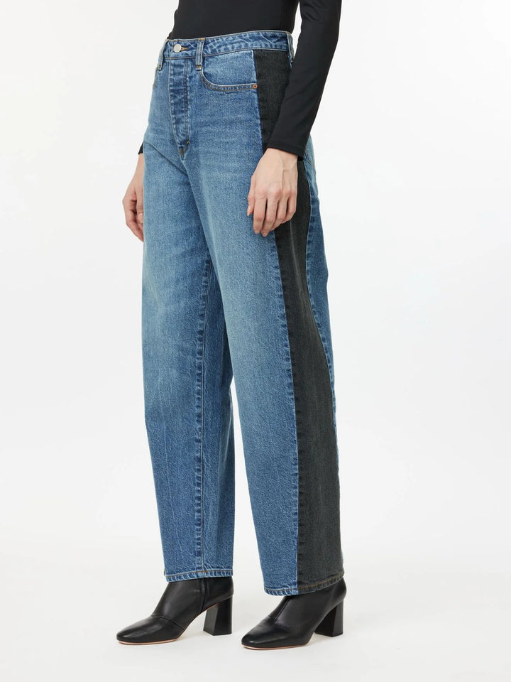 TWO TONE BARREL JEAN