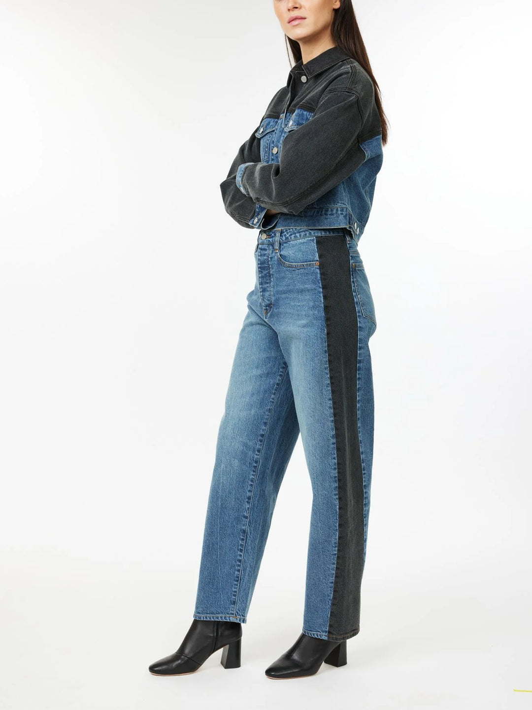 TWO TONE BARREL JEAN