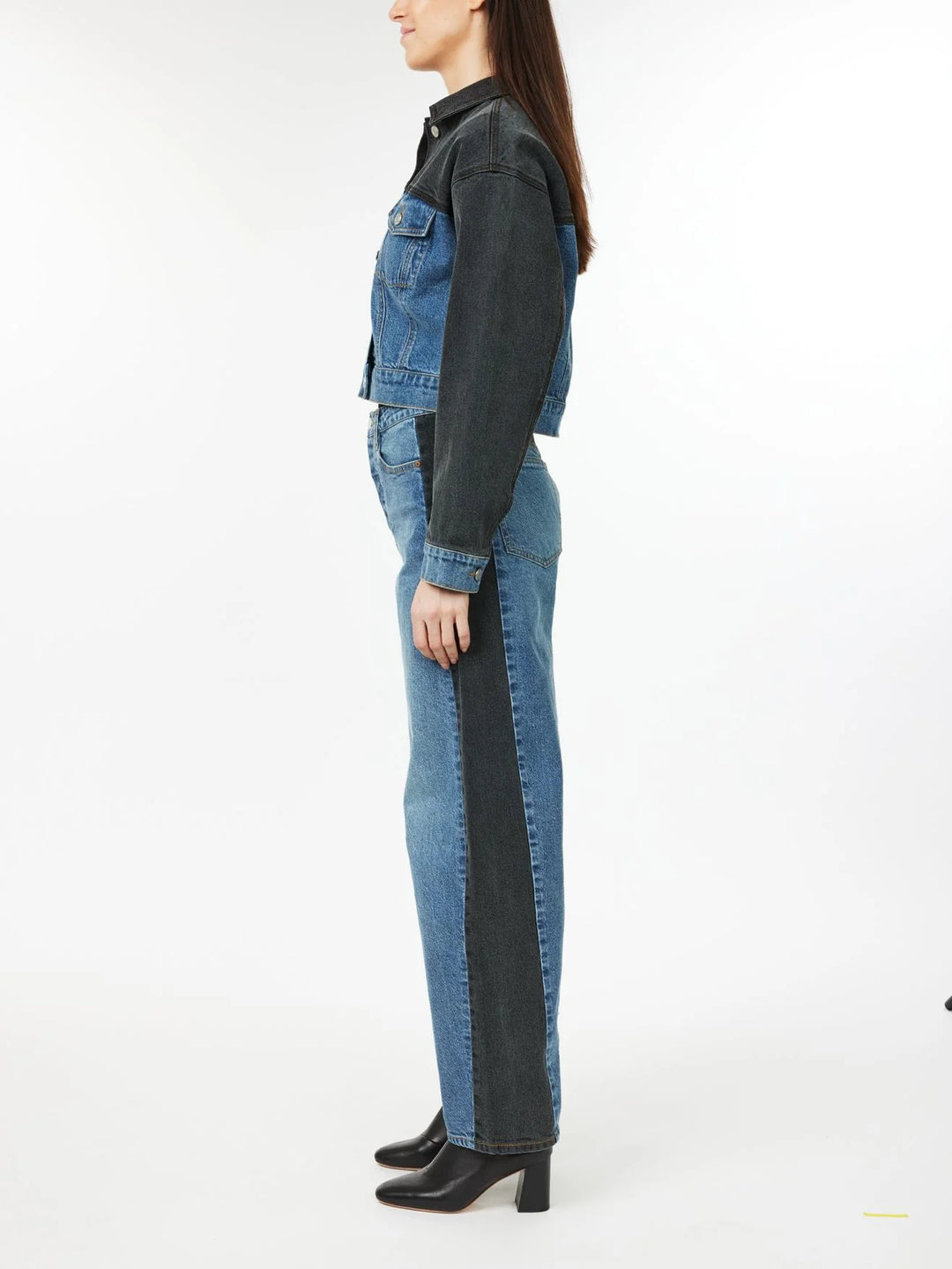 TWO TONE BARREL JEAN