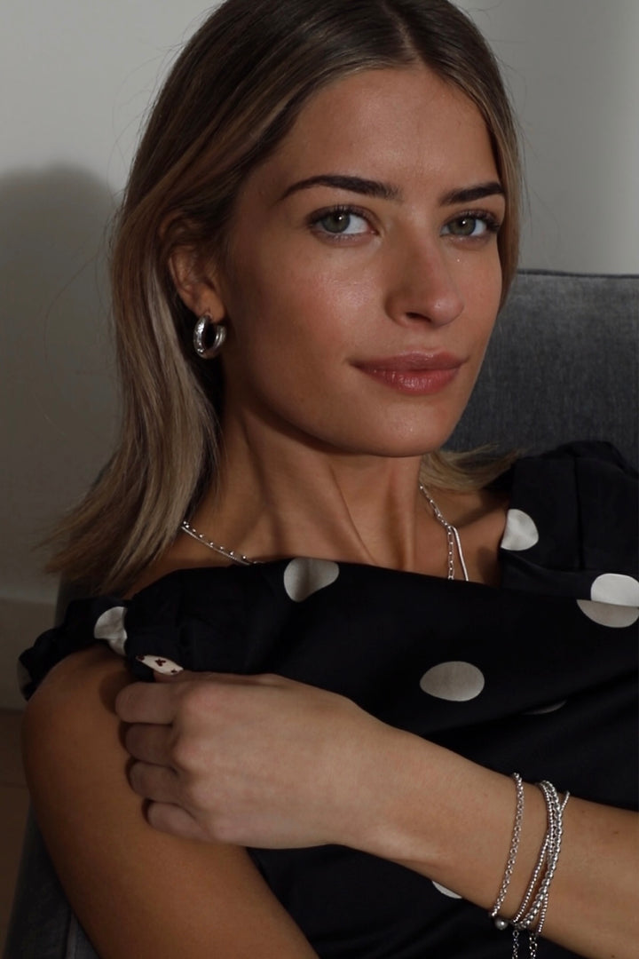 MEREDITH CZ STAR THICK HOOP