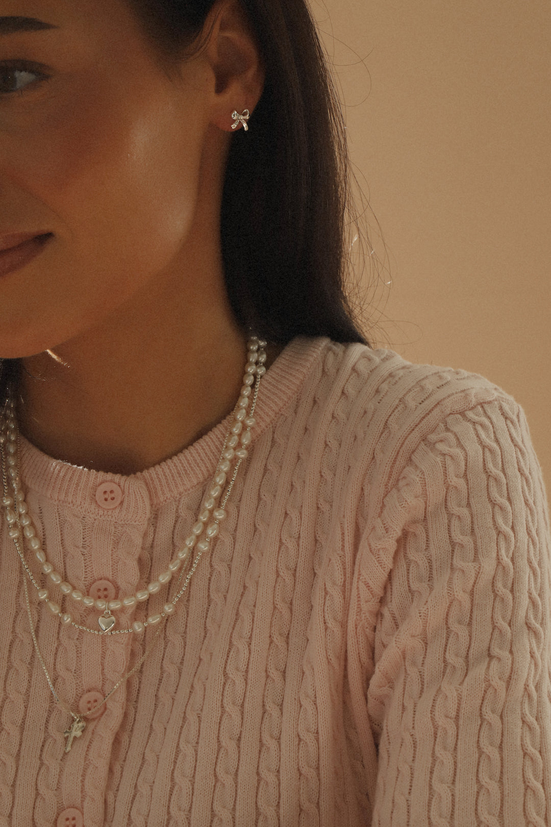 PETITE BOW STUDS- SILVER