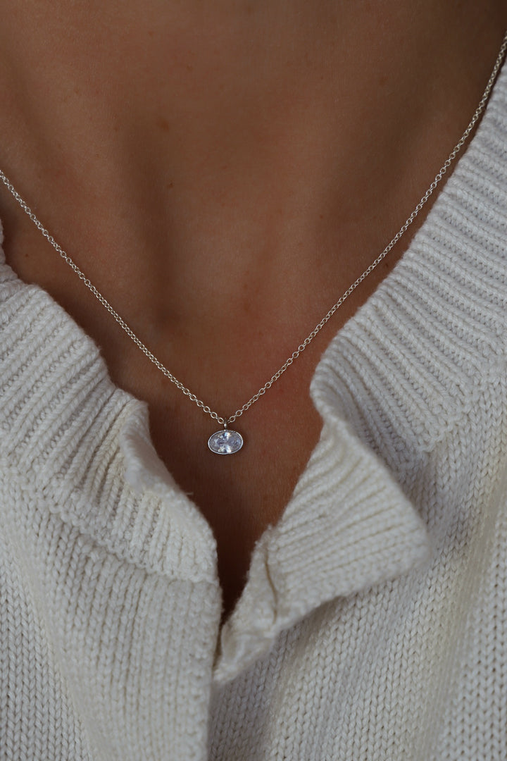 SHAY MICRO BEZEL NECKLACE- SILVER