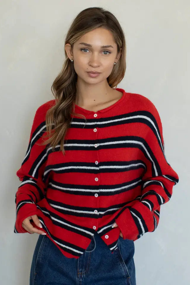 TOMATO VARSITY PIPER CARDIGAN