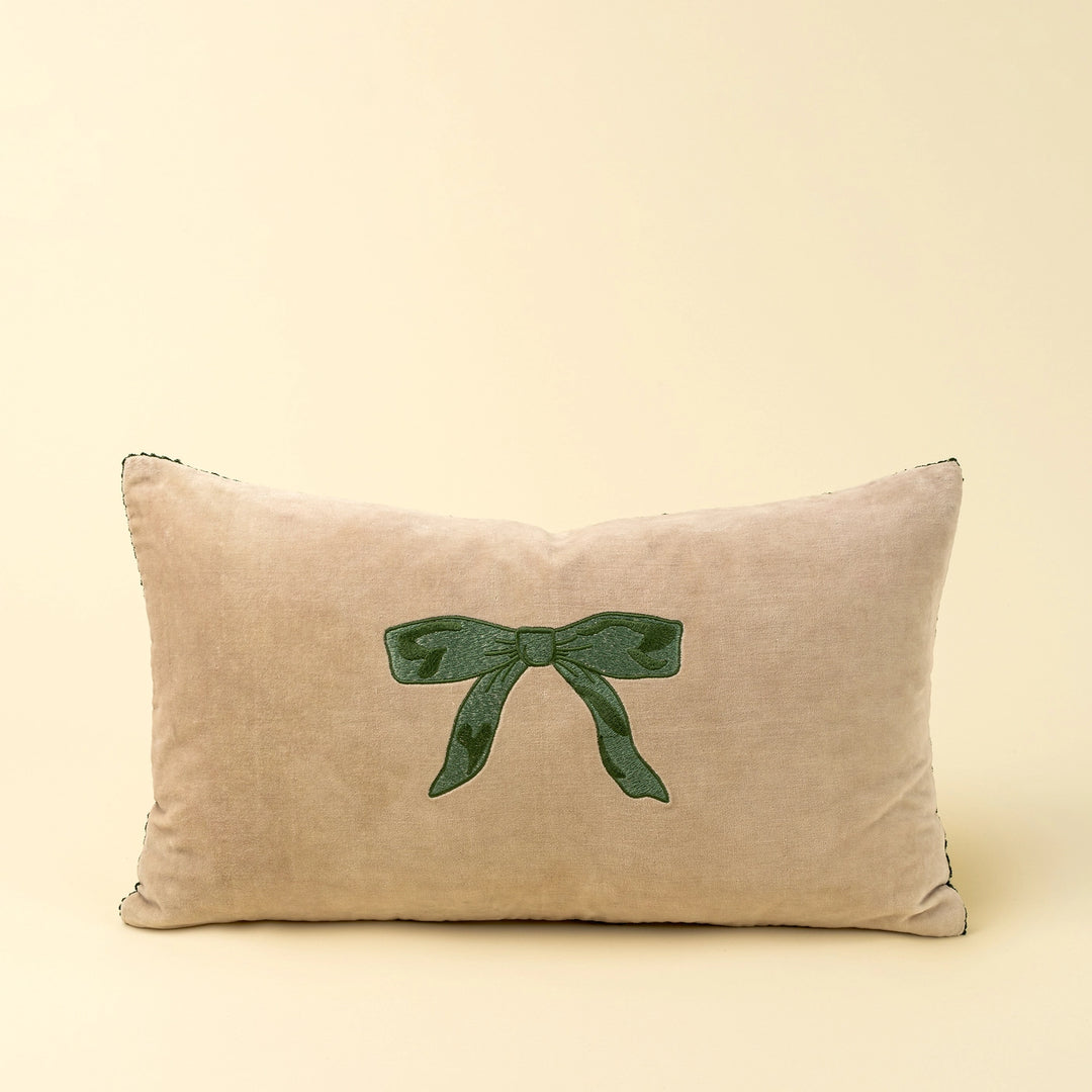 VELVET BOW PILLOW
